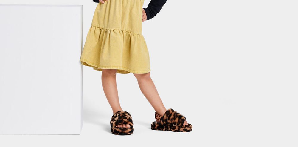 Ugg Slides Canada - Ugg Kids' Fluff Yeah Her Print Leopard